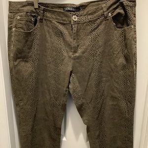 Baccini Animal Print 5 pocket Ankle Pants Size 20W